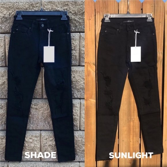 Kancan Black Destroyed Skinny Jeans KC6048bk - Picture 8 of 10